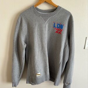 Tracksmith Trackhouse Grey Crew Neck London Marathon Sweatshirt Size XL